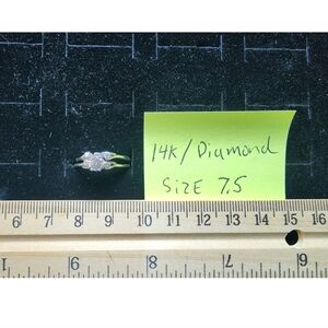 14k Gold/Diamond Wedding Ring Set Marked/Tested+ Size 7.5